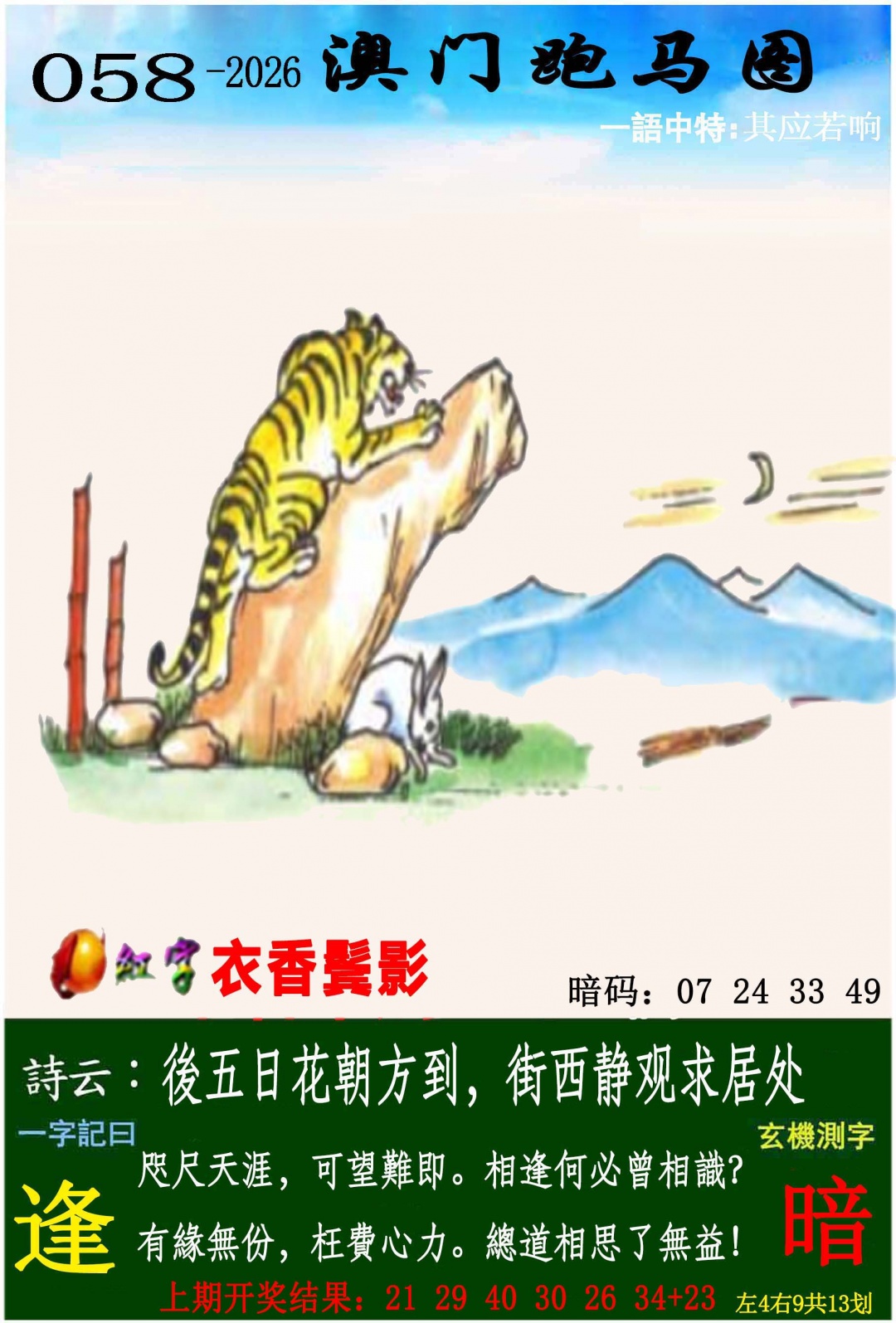 058期跑马图[图]