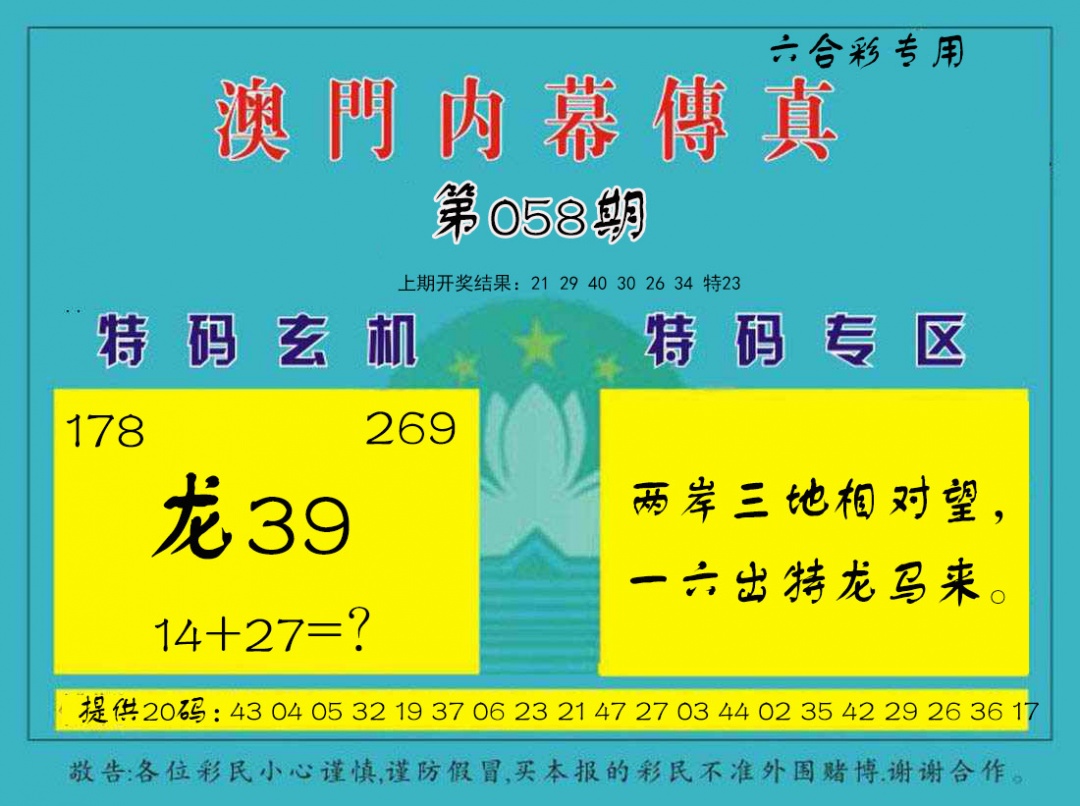 058期内幕传真[图]