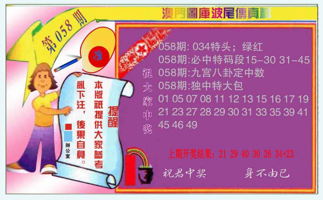 058期波尾传真料[图]