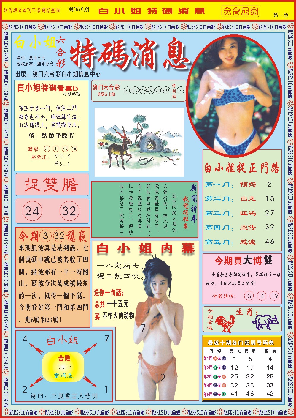 058期白小姐特码消息A[图]