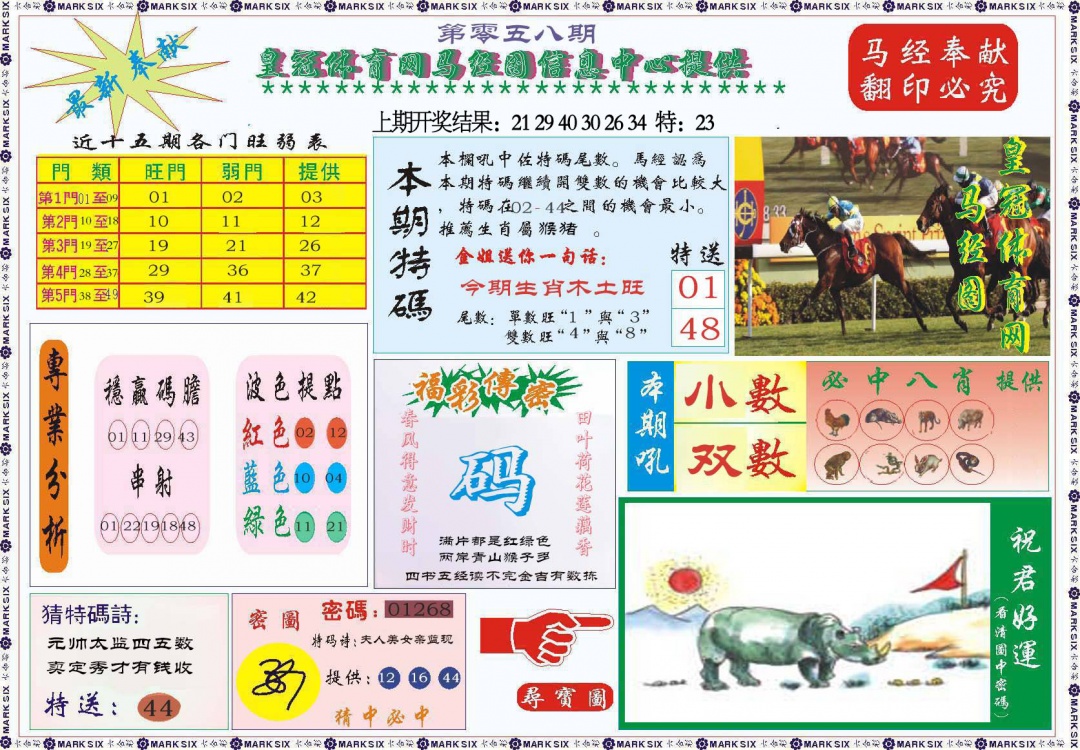 058期体育网马经图[图]