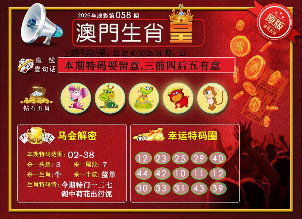 058期澳门生肖皇[图]