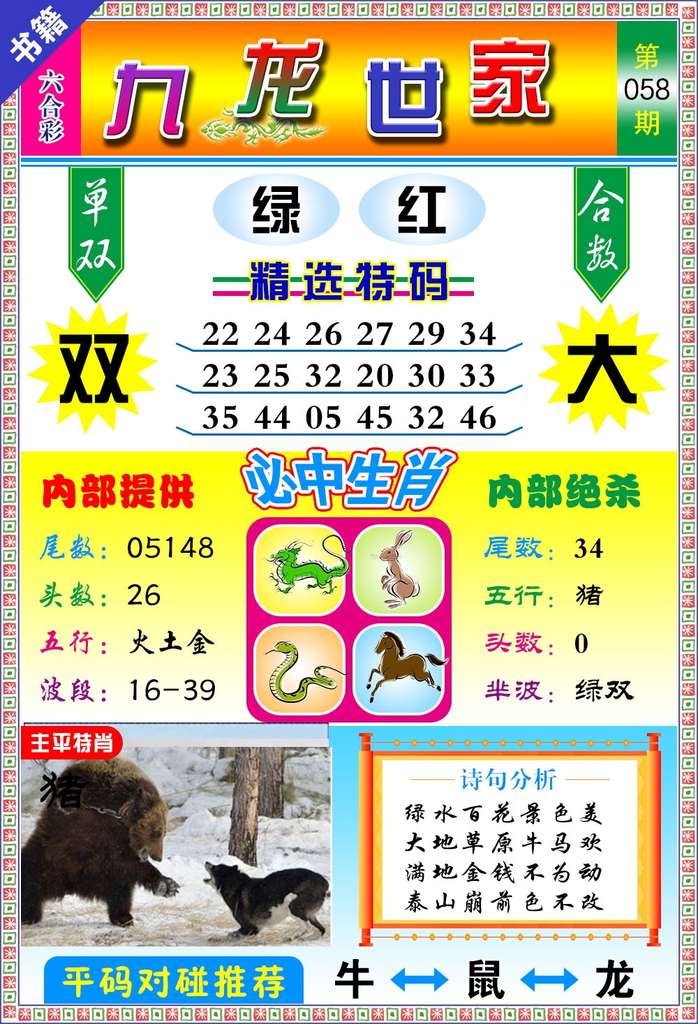 058期澳门九龙宝典[图]