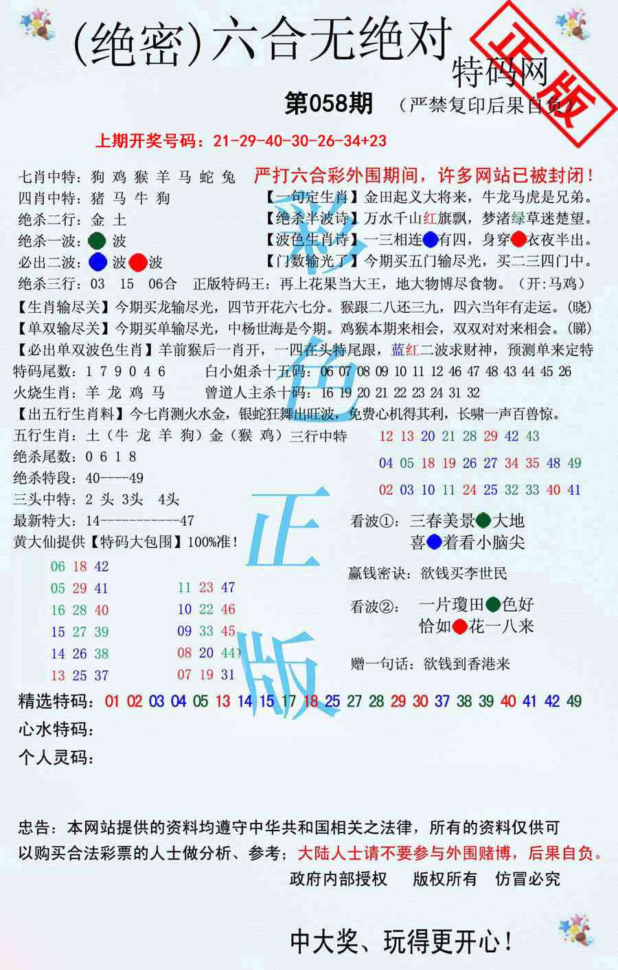 058期六合无绝对[图]
