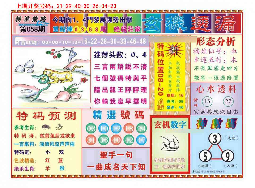 058期玄机透漏[图]