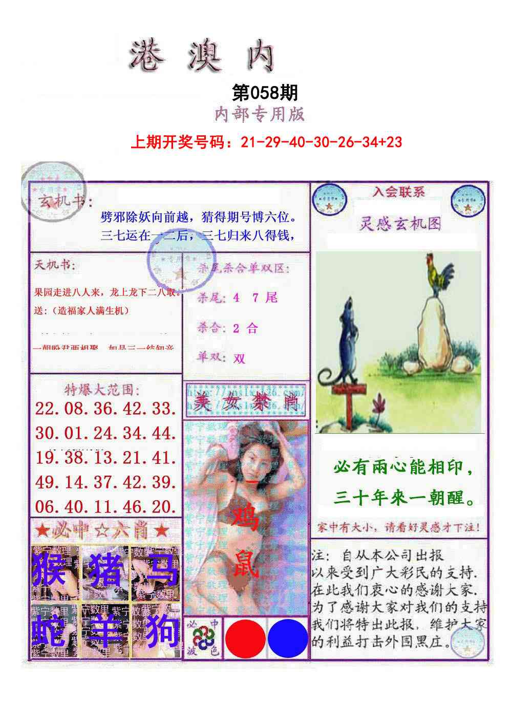 058期港澳内幕报[图]