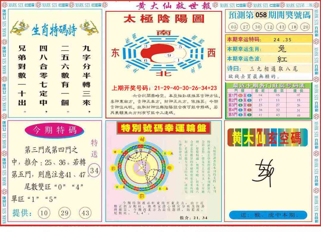 058期新黄大仙救世B[图]