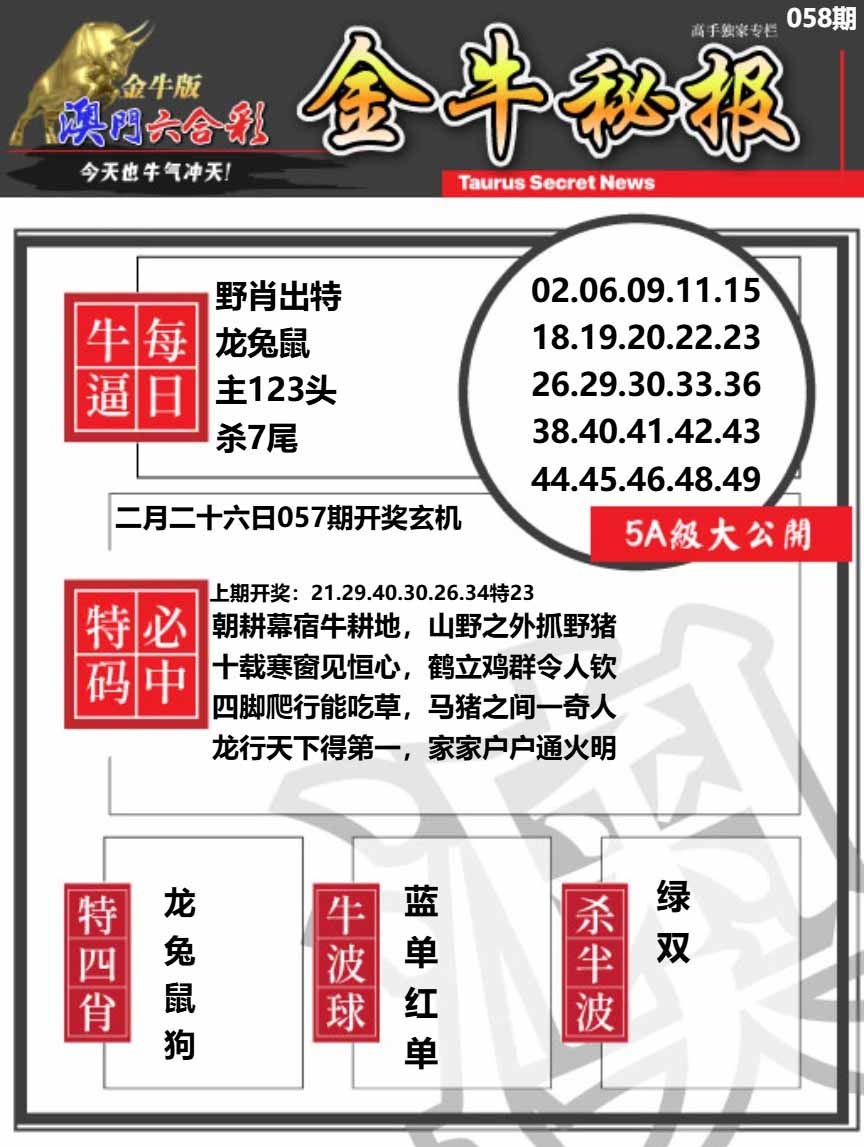 058期金牛秘报A[图]
